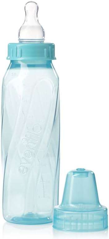 Evenflo Feeding Classic Tinted Plastic Standard Neck Bottles for Baby, Infant and Newborn - Teal/Green/Blue, 8 Ounce (Pack of 12) - Image 4