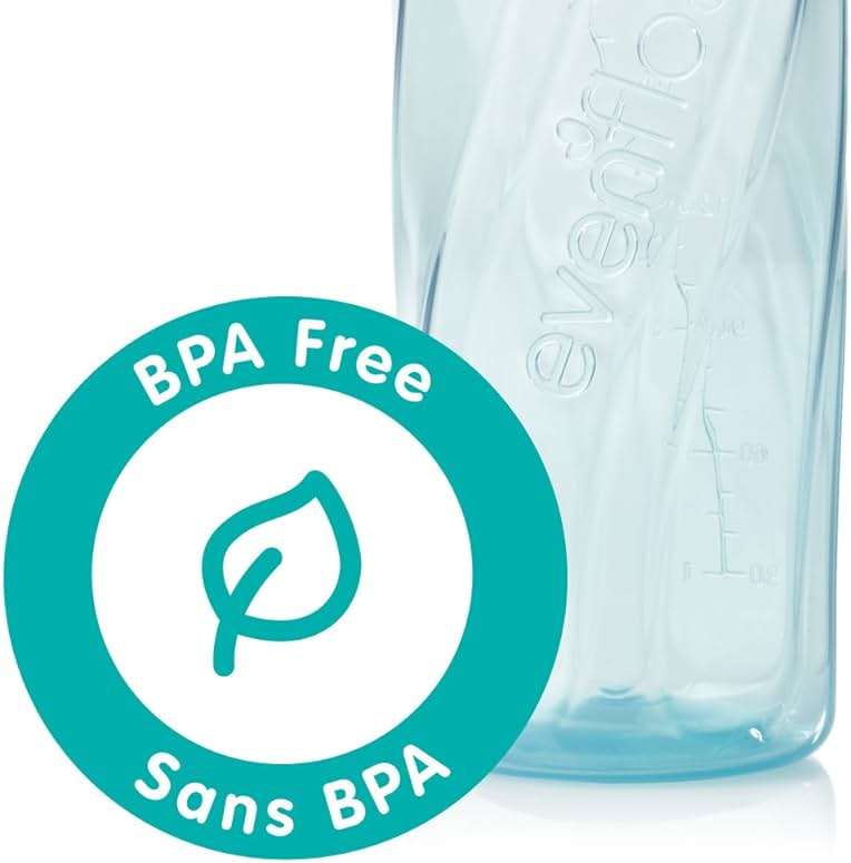Evenflo Feeding Classic Tinted Plastic Standard Neck Bottles for Baby, Infant and Newborn - Teal/Green/Blue, 8 Ounce (Pack of 12) - Image 6