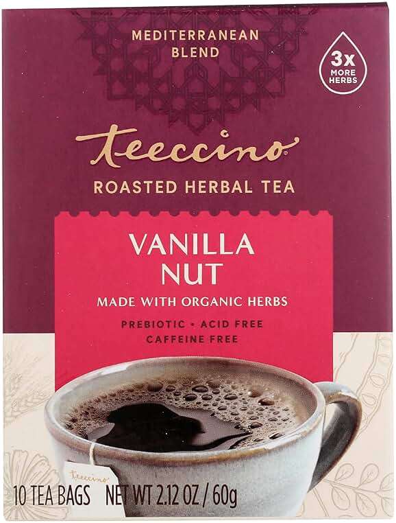 TEECCINO Vanilla Nut Herbal Tea, 10 CT - Image 1