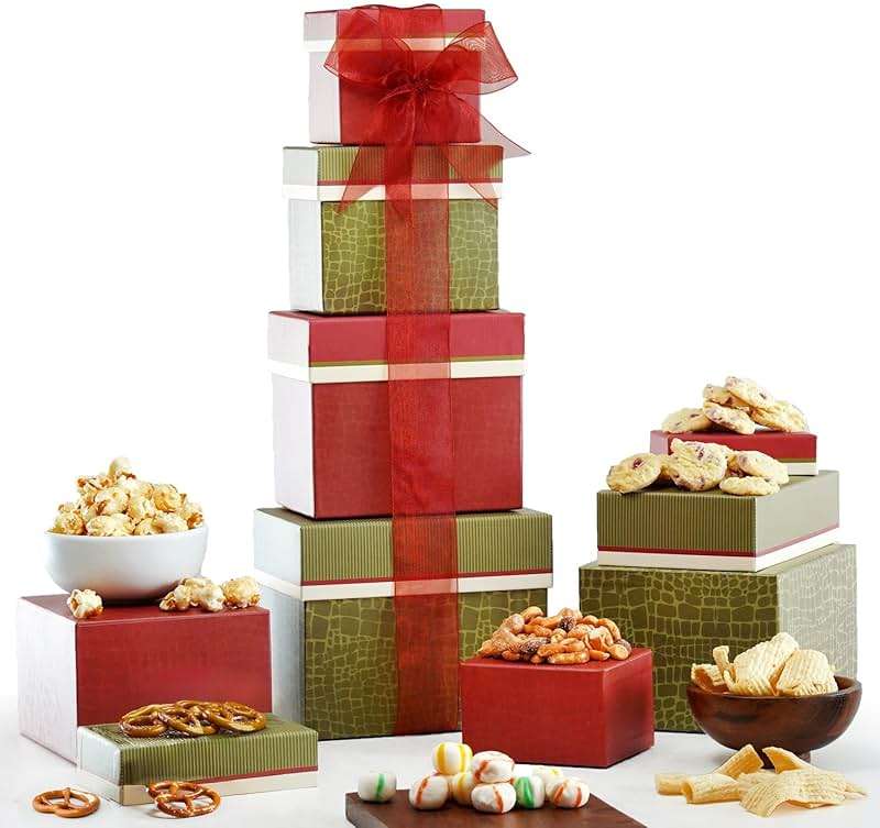 Broadway Basketeers Gourmet Food Gift Basket Tower Snack Gifts for Women, Men, Families, College – Birthday, Appreciation, Thank You, Congratulations, Corporate, Care Package - Image 1
