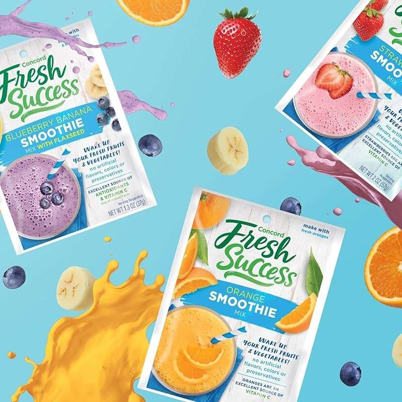 Concord Foods Orange Smoothie Mix - Citrus Flavor with No Artificial Flavors, Colors, or Preservatives - Ideal for Fresh Fruit Smoothies - 2 oz Pouch for Healthy Smoothies Pack of 4 - Image 4