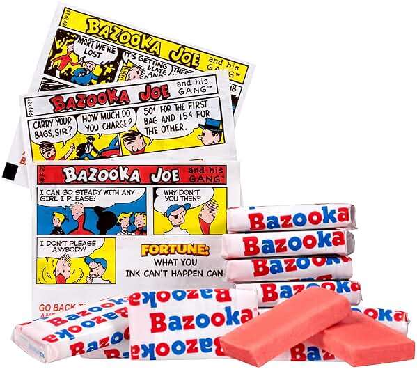 Bazooka Bubble Gum Bulk, 225 Count Tub of Chewing Gum Individually Wrapped, Old Fashioned 90's Candy for Baseball, Party Favors, Goodie Bags - Image 7