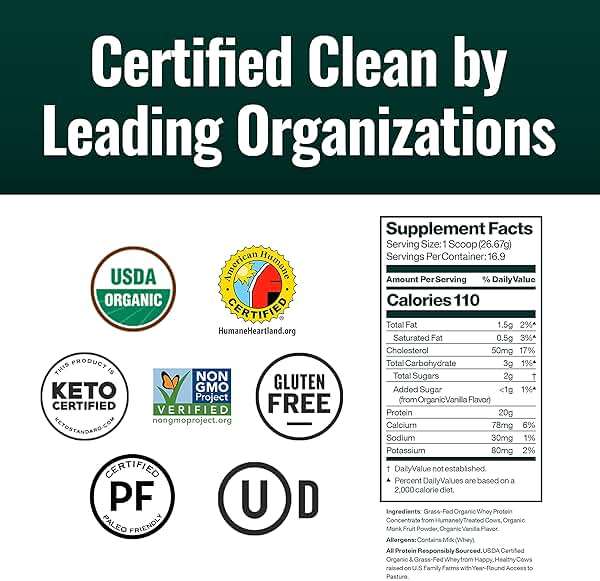 Natural Force Grass Fed Organic Whey Protein Powder – Non GMO Verified, Humane Certified & Lab Tested for Toxins – Real Vanilla Flavor – Keto Friendly, Low Carb, and Kosher - 16 Ounce A2 Protein - Image 4