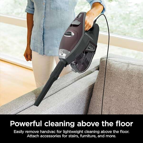 Shark Rocket Pet Plus | Corded Stick Vacuum Cleaner for Carpet, Rugs & Hard Floors | Lightweight Hand Vacuum for Pet Hair | LED Headlights | XL Dust Cup | 2 Attachments | Bordeaux/Silver | HV322 - Image 6