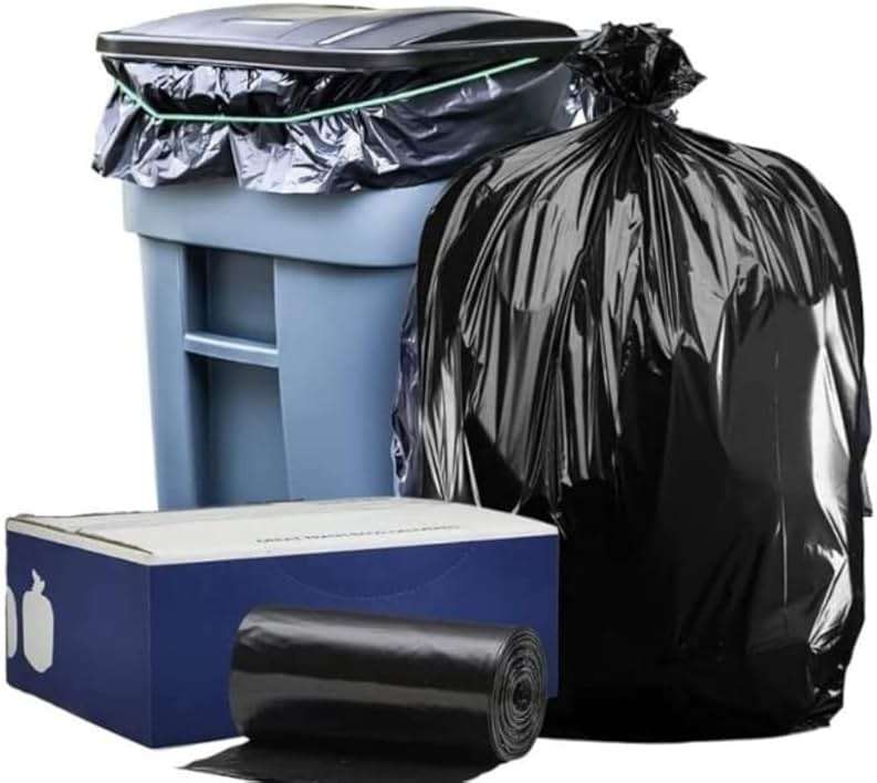 Plasticplace Trash Bags │ 1.5 Mil │ Black Heavy Duty Garbage Can Liners │ 50” x 48”, (100 Count) - Image 1
