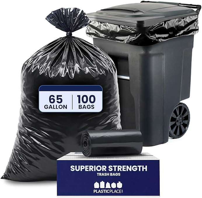 Plasticplace Trash Bags │ 1.5 Mil │ Black Heavy Duty Garbage Can Liners │ 50” x 48”, (100 Count) - Image 2