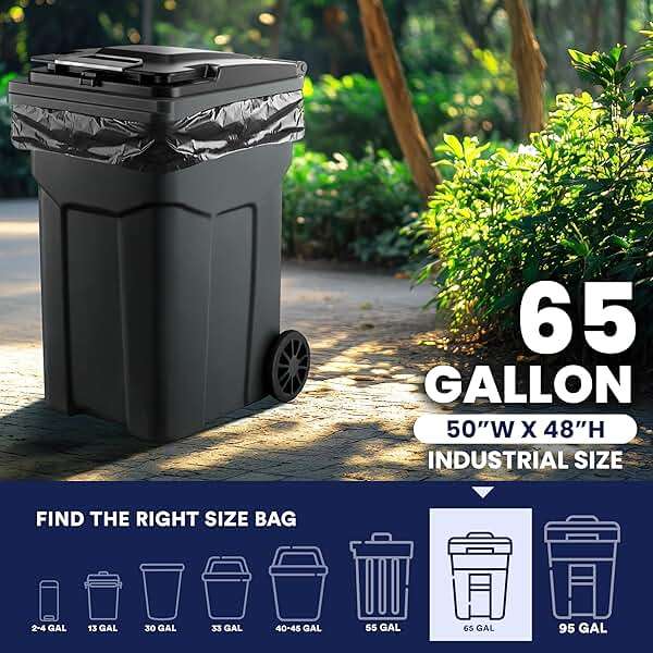 Plasticplace Trash Bags │ 1.5 Mil │ Black Heavy Duty Garbage Can Liners │ 50” x 48”, (100 Count) - Image 4