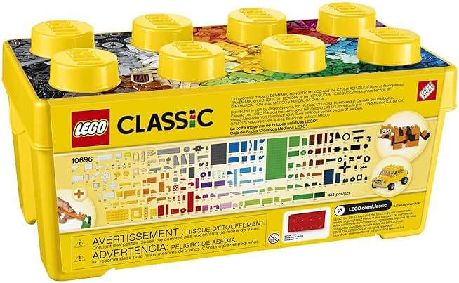 LEGO Classic Medium Creative Brick Box 10696 Building Toy Set - Featuring Storage, Includes Train, Car, and a Tiger Figure, and Playset for Kids, Boys, and Girls Ages 4-99 - Image 4