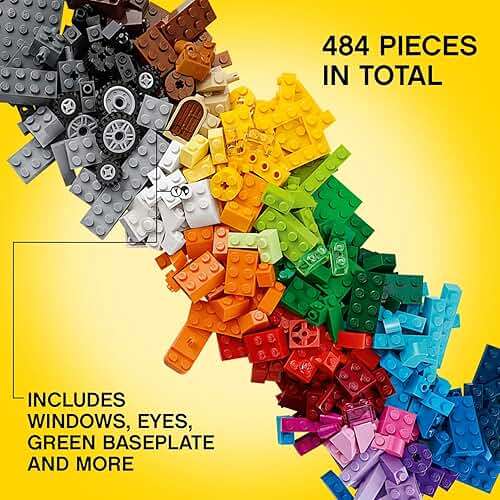 LEGO Classic Medium Creative Brick Box 10696 Building Toy Set - Featuring Storage, Includes Train, Car, and a Tiger Figure, and Playset for Kids, Boys, and Girls Ages 4-99 - Image 7