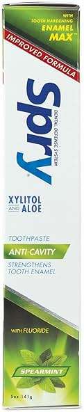 Spry Natural Xylitol Toothpaste 5oz for Adults and Kids with Fluoride, Gentle for Sensitive Teeth Whitening and Remineralizing, Breath Freshening, Mouth Moisturizing, Spearmint (Pack of 1) - Image 3