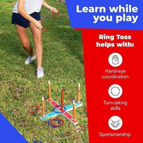 Elite Sportz Ring Toss Games for Kids - Outdoor Yard Game for Adults & Family - Backyard Toys, Outdoor Game, Backyard Games, Lawn Games for Kids Ages 4-8 - Image 5