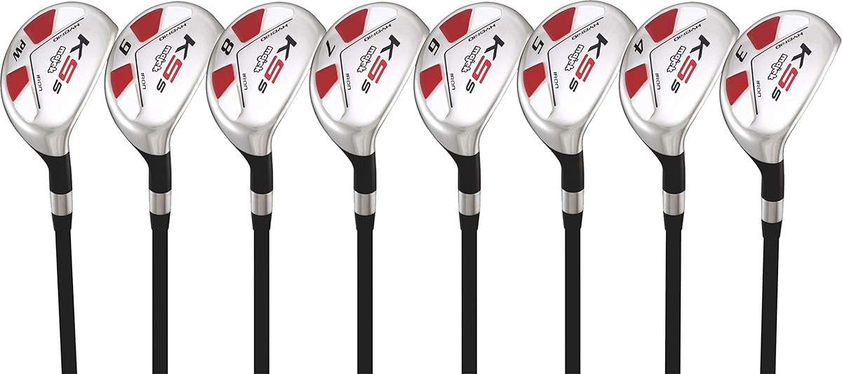 Majek Senior Mens Golf All Hybrid Complete Full Set which Includes #3 4 5 6 7 8 9 PW Senior Flex with Midsize K5s Design High Traction Tech Grips Right Handed Clubs - Image 1