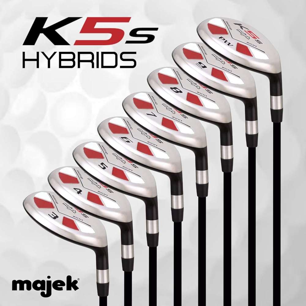 Majek Senior Mens Golf All Hybrid Complete Full Set which Includes #3 4 5 6 7 8 9 PW Senior Flex with Midsize K5s Design High Traction Tech Grips Right Handed Clubs - Image 2