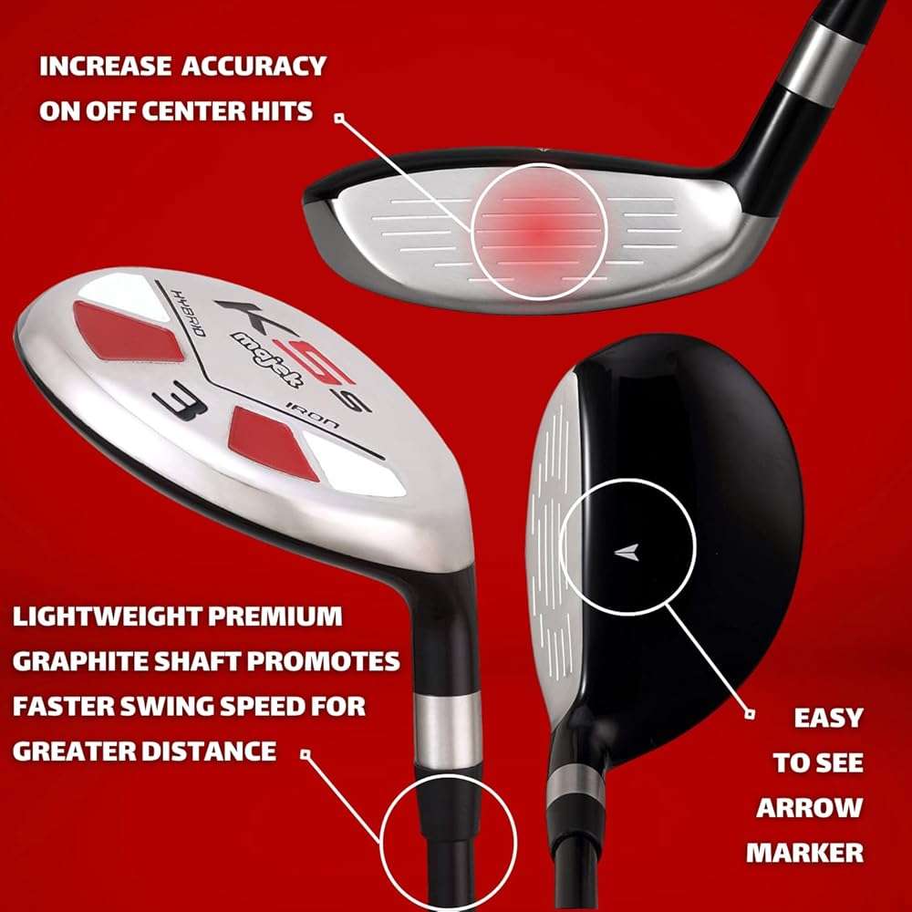 Majek Senior Mens Golf All Hybrid Complete Full Set which Includes #3 4 5 6 7 8 9 PW Senior Flex with Midsize K5s Design High Traction Tech Grips Right Handed Clubs - Image 3