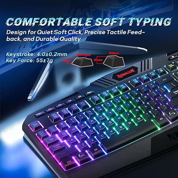 Redragon S101 Gaming Keyboard, M601 Mouse, RGB Backlit Gaming Keyboard, Programmable Backlit Mouse, Value Combo Set [New Version] - Image 4