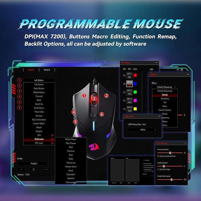 Redragon S101 Gaming Keyboard, M601 Mouse, RGB Backlit Gaming Keyboard, Programmable Backlit Mouse, Value Combo Set [New Version] - Image 5