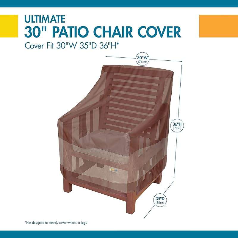 Duck Covers Ultimate Waterproof Patio Lounge Chair Cover, All Weather Protection, Durable Outdoor Lawn Patio Furniture Covers, 30W x 35D x 36H inch, Patio Chair Covers for Outdoor Furniture - Image 3
