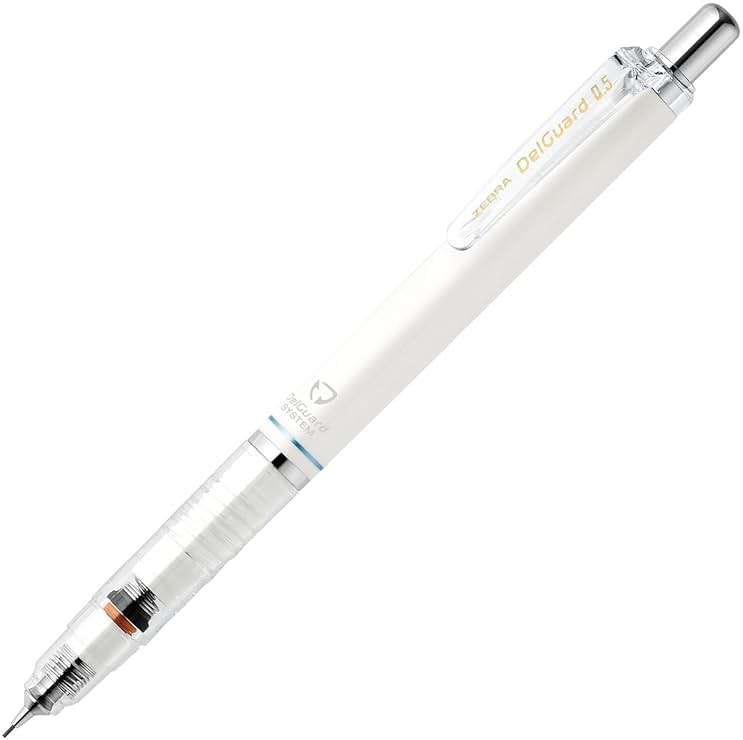 Zebra DelGuard 0.5mm Lead Mechanical Pencil, White Body (P-MA85-W) - Image 1