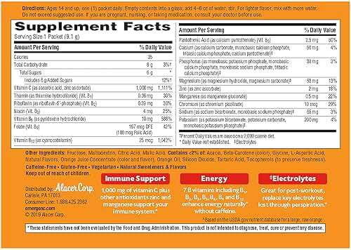 Emergen-C 1000mg Vitamin C Powder for Daily Immune Support Caffeine Free Vitamin C Supplements with Zinc and Manganese, B Vitamins and Electrolytes, Super Orange Flavor - 60 Count/2 Month Supply - Image 10