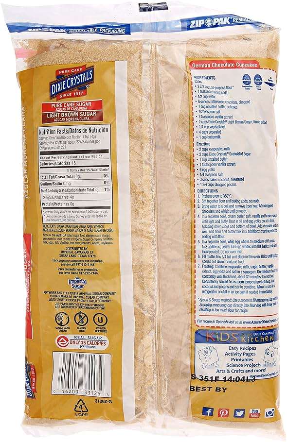 Imperial Sugar Dixie Crystals Light Brown Sugar, 2 lb - Image 5