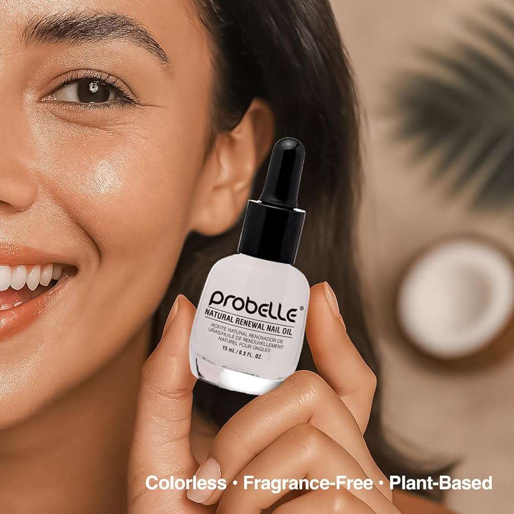 Probelle Natural Renewal Nail Oil, Nail Color Restoration, Clear Topical Solution, Restores Appearance of Discolored or Damaged Nails, .5 oz/ 15 ml - Image 2