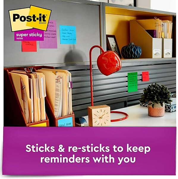 Post-it Super Sticky Notes, 3x3 in, 15 Pads, 2X The Sticking Power, Summer Joy Collection, Assorted Colors (654-15SSJOY) - Image 4