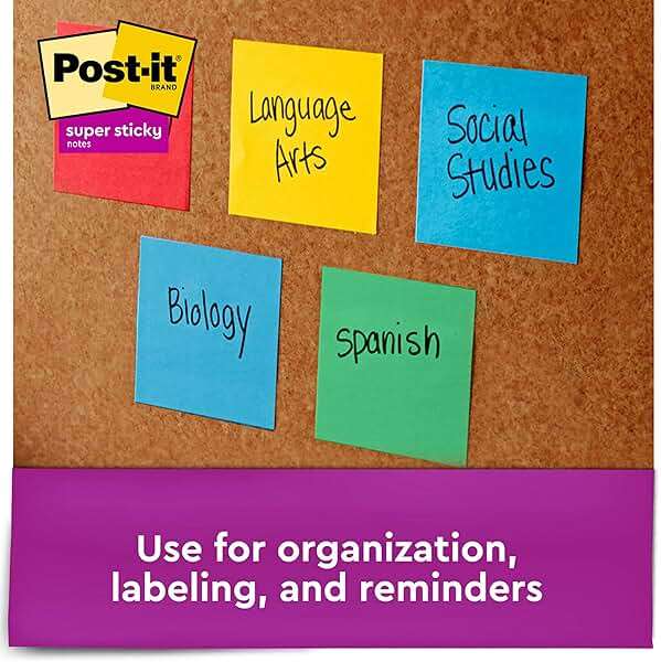 Post-it Super Sticky Notes, 3x3 in, 15 Pads, 2X The Sticking Power, Summer Joy Collection, Assorted Colors (654-15SSJOY) - Image 5