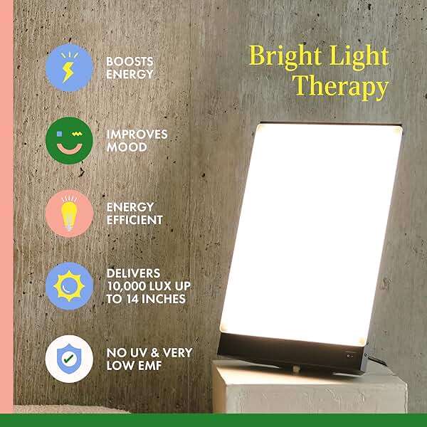 Northern Light Technologies Boxelite - 10000 Lux Light Therapy Lamp - Full Spectrum Lightbox Therapy Light for Natural Mood and Energy Enhancement, Sunlight Desk Lamp, Black - Image 4