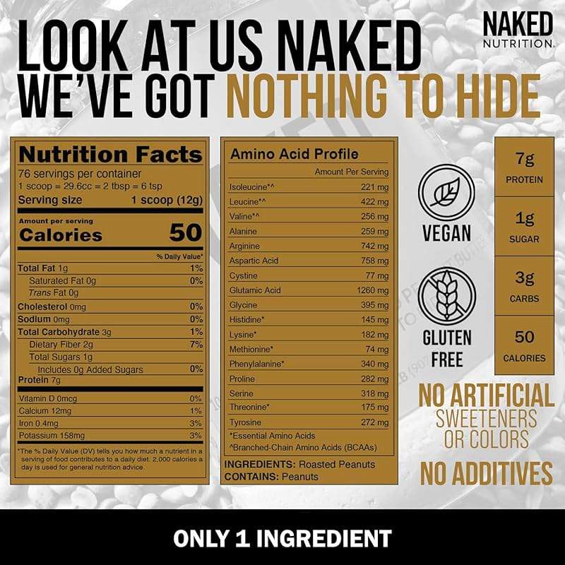 2 LB Powdered Peanut Butter from US Farms – Bulk, Only 1 Ingredient - Roasted Peanuts, Vegan, No Additives, Preservative Free, No Salt, No Sugar - 76 Servings - NAKED PB - Image 2