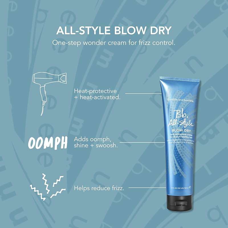 Bumble and bumble. All-Style Blow Dry Heat Protective Styling Cream | Anti Frizz Cream | Adds Bounce and Shine | For Fine to Medium, Wavy to Straight Hair Types | 5 Fl Oz - Image 4