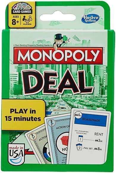 Monopoly Deal Card Game | Quick-Playing Card Game | Fun Games for Families and Kids | Ages 8 and Up | 2 to 5 Players | 15 Mins. | Travel Games - Image 1