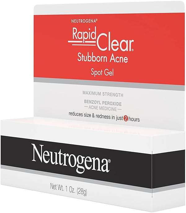 Neutrogena Rapid Clear Stubborn Acne Spot Treatment Gel, Maximum Strength 10% Benzoyl Peroxide Treatment Medication for Acne Prone Skin, Pimple Cream Reduces Size & Redness, 1 oz - Image 11