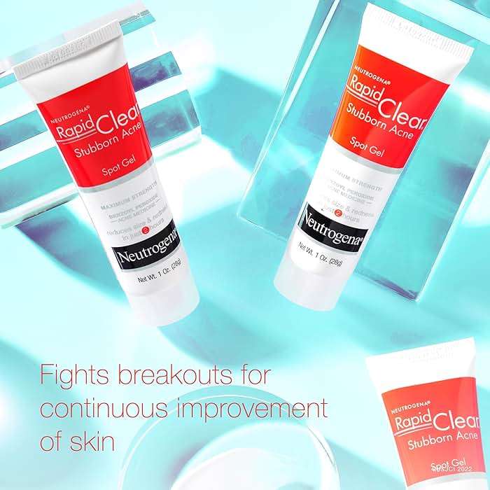 Neutrogena Rapid Clear Stubborn Acne Spot Treatment Gel, Maximum Strength 10% Benzoyl Peroxide Treatment Medication for Acne Prone Skin, Pimple Cream Reduces Size & Redness, 1 oz - Image 4