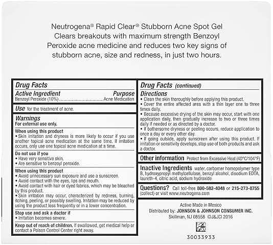 Neutrogena Rapid Clear Stubborn Acne Spot Treatment Gel, Maximum Strength 10% Benzoyl Peroxide Treatment Medication for Acne Prone Skin, Pimple Cream Reduces Size & Redness, 1 oz - Image 10