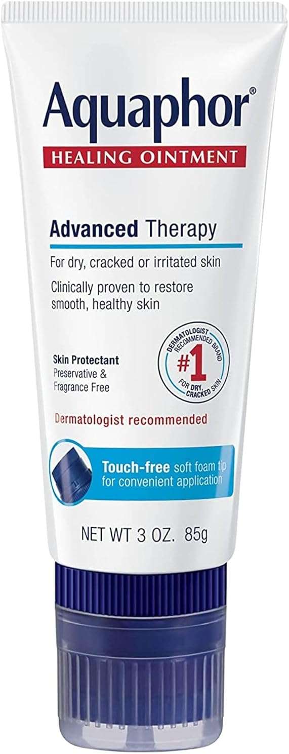 Aquaphor Healing Ointment Advanced Therapy Skin Protectant with Touch-Free Applicator, 3 Oz Tube, Pack of 3 - Image 1