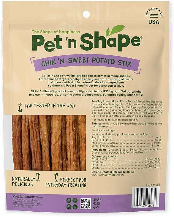 Pet 'n Shape Chik 'n Sweet Potato Stix Dog Treats – Made and Sourced in the USA - 14 Ounce - Image 2
