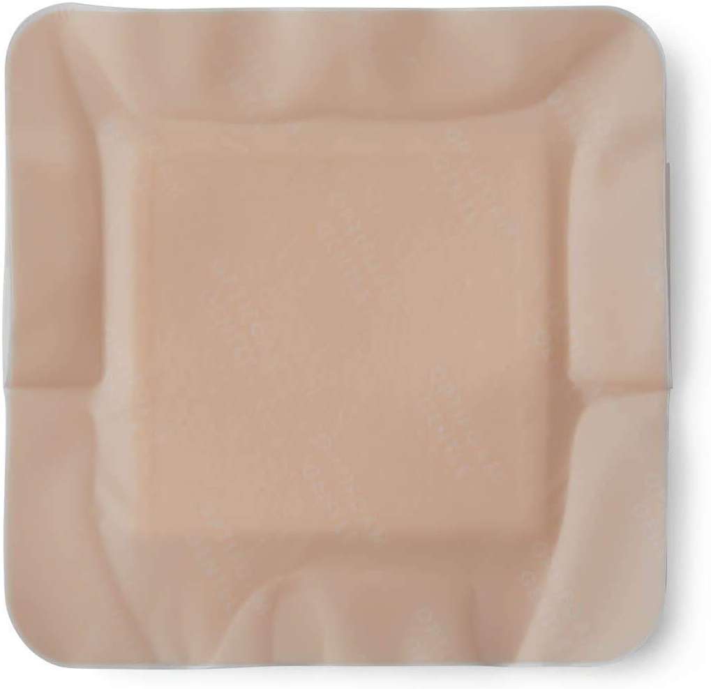 Medline Optifoam Gentle Foam Wound Dressing with Silicone Adhesive Border, 4" x 4", Educational Packaging, Pack of 10 - Image 5
