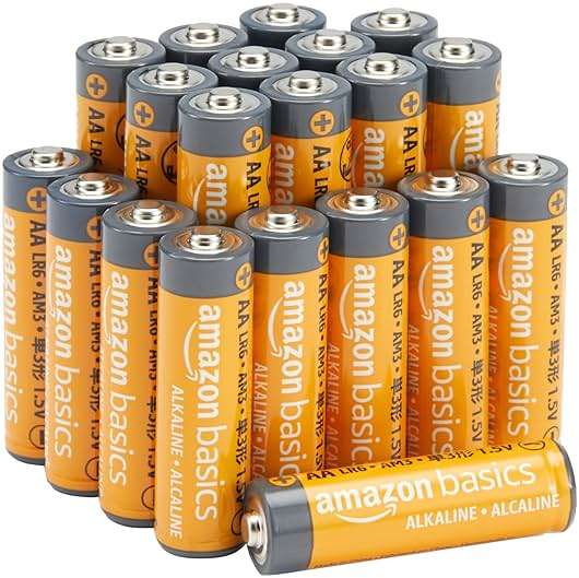 Amazon Basics 20-Pack AA Alkaline Batteries, 1.5 Volt, 10-Year Leak-Free Shelf Life, for Everyday and Household Devices - Image 1