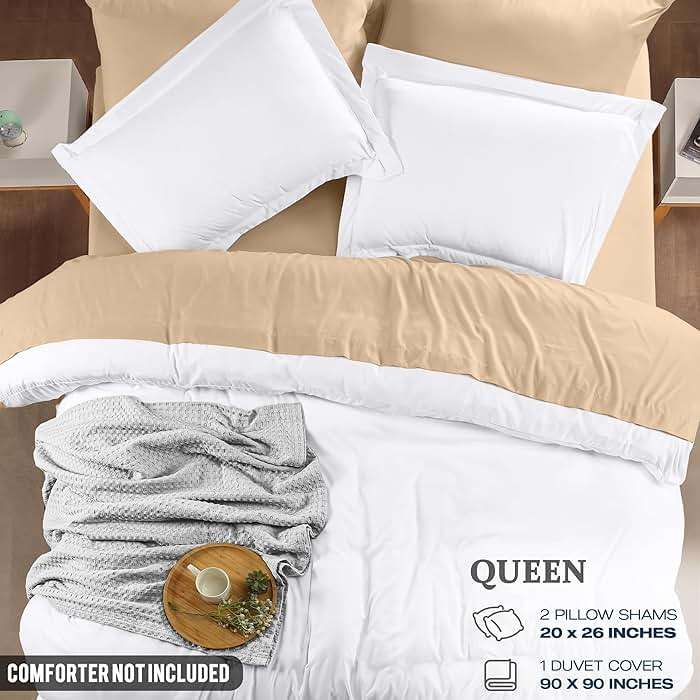 Utopia Bedding Duvet Cover Queen Size - 3 Piece with Zipper Closure - 1 Comforter Cover 90X90 Inches & 2 Pillow Shams 20X26 Inches (White) Comforter Not Included - Image 2