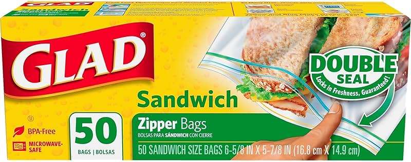 Glad Sandwich Zipper Bags CLO 57263 - Image 1