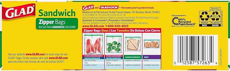 Glad Sandwich Zipper Bags CLO 57263 - Image 3