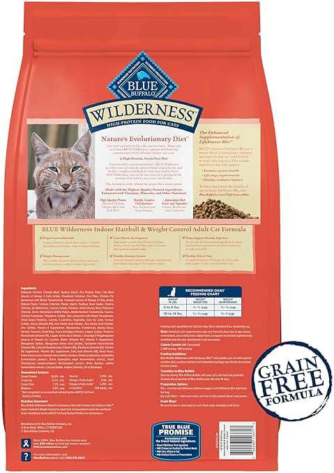 Blue Buffalo Wilderness Chicken Natural High-Protein Grain-Free Dry Food Hairball & Weight Control for Adult Indoor Cats, Real Chicken First, Antioxidant-Rich LifeSource Bits Support Immunity, 11 lbs. - Image 2