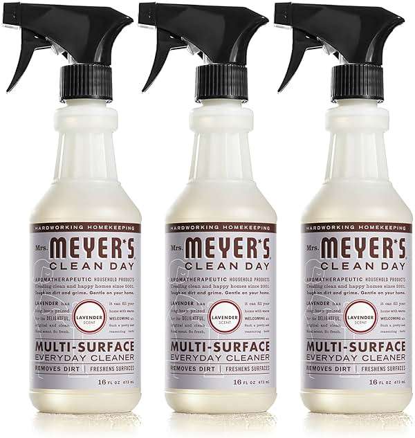 MRS. MEYER'S CLEAN DAY Multi-Surface Everyday Cleaner, Cruelty Free Formula, Lavender Scent, 16 oz- Pack of 3 - Image 1