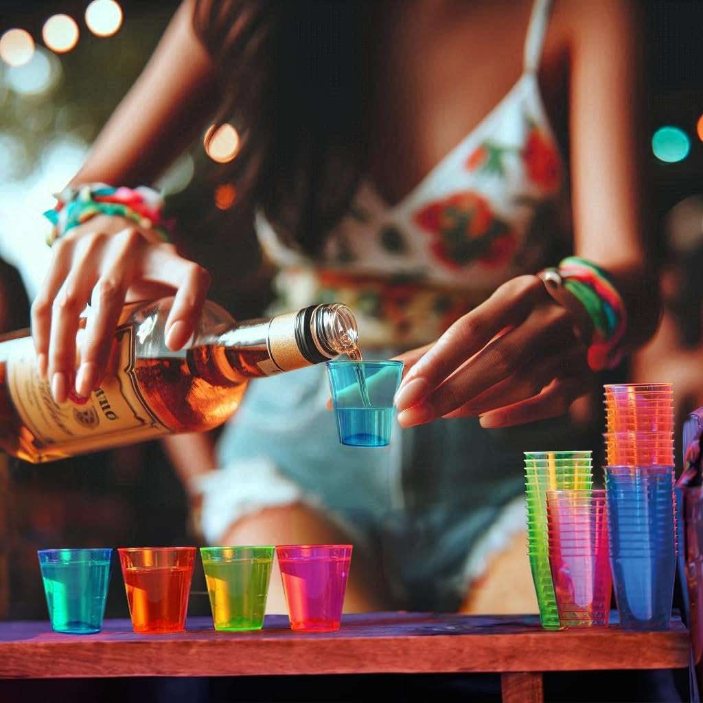 Party Essentials Hard Plastic 2-Ounce Shot/Shooter Glasses, 40-Count, Assorted Neon - Image 2