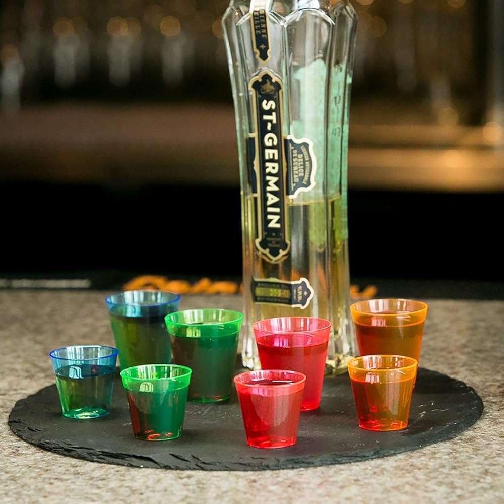 Party Essentials Hard Plastic 2-Ounce Shot/Shooter Glasses, 40-Count, Assorted Neon - Image 6