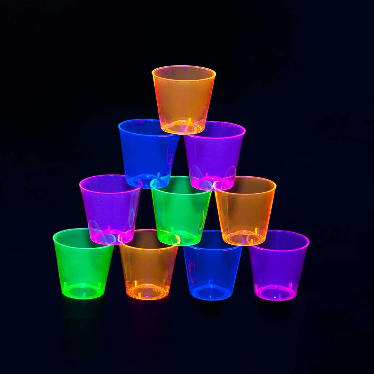 Party Essentials Hard Plastic 2-Ounce Shot/Shooter Glasses, 40-Count, Assorted Neon - Image 7