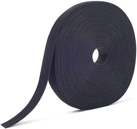 VELCRO Brand ONE_WRAP Tape 3/8" x 25 Yard Double Sided Self Gripping Roll, 189754, Black - Image 1