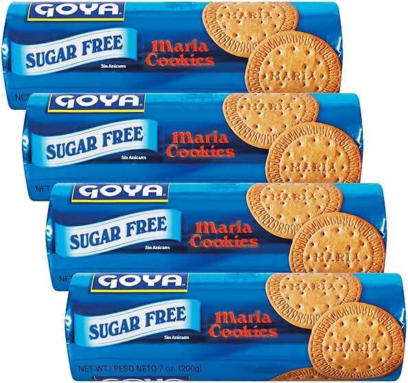 Sugar Free Maria Cookies by Goya, Thin Crisp, Baked Goods, Snacks for School and Work, Lunch Box Snacks, 4 Pack, 7oz. Each - Image 1
