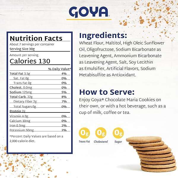 Sugar Free Maria Cookies by Goya, Thin Crisp, Baked Goods, Snacks for School and Work, Lunch Box Snacks, 4 Pack, 7oz. Each - Image 2