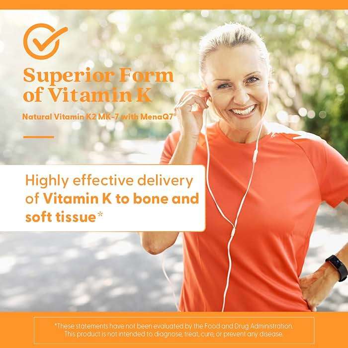 Doctor's Best Natural Vitamin K2 MK7 Supplement for Men & Women - Bone Health Support, 100 mcg Vitamin K-2 MK-7 Capsules with MenaQ7, Calcium Support, Non GMO, Vegan - 60 Veg Caps - Image 6